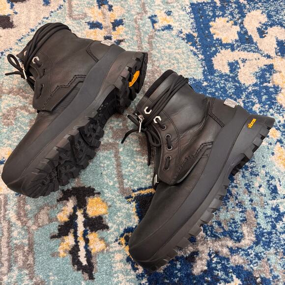 C2h4 Boson Leather Ankle Zipper Boots Black Sz 9.5 / 43